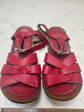 Salt Water Sandals by Hoy Red Leather Kids Sandals size 1